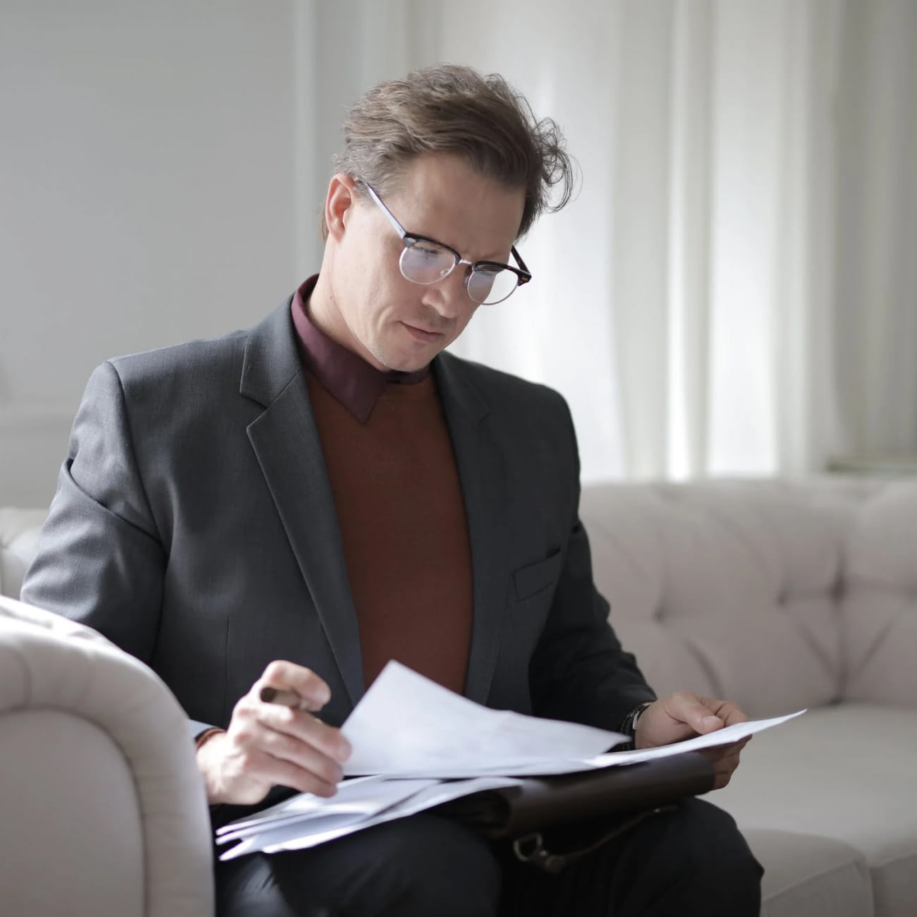 man reading book